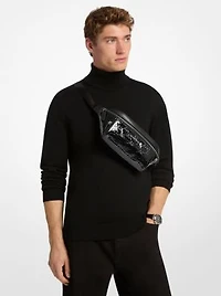 Cooper Medium Metallic Logo Debossed Utility Sling Pack