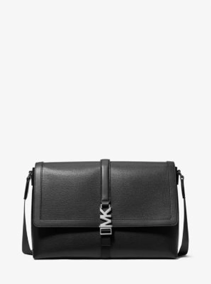 Cyrus Medium Pebbled Leather Messenger Bag