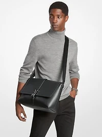 Cyrus Medium Pebbled Leather Messenger Bag
