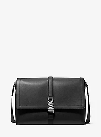 Cyrus Medium Pebbled Leather Messenger Bag
