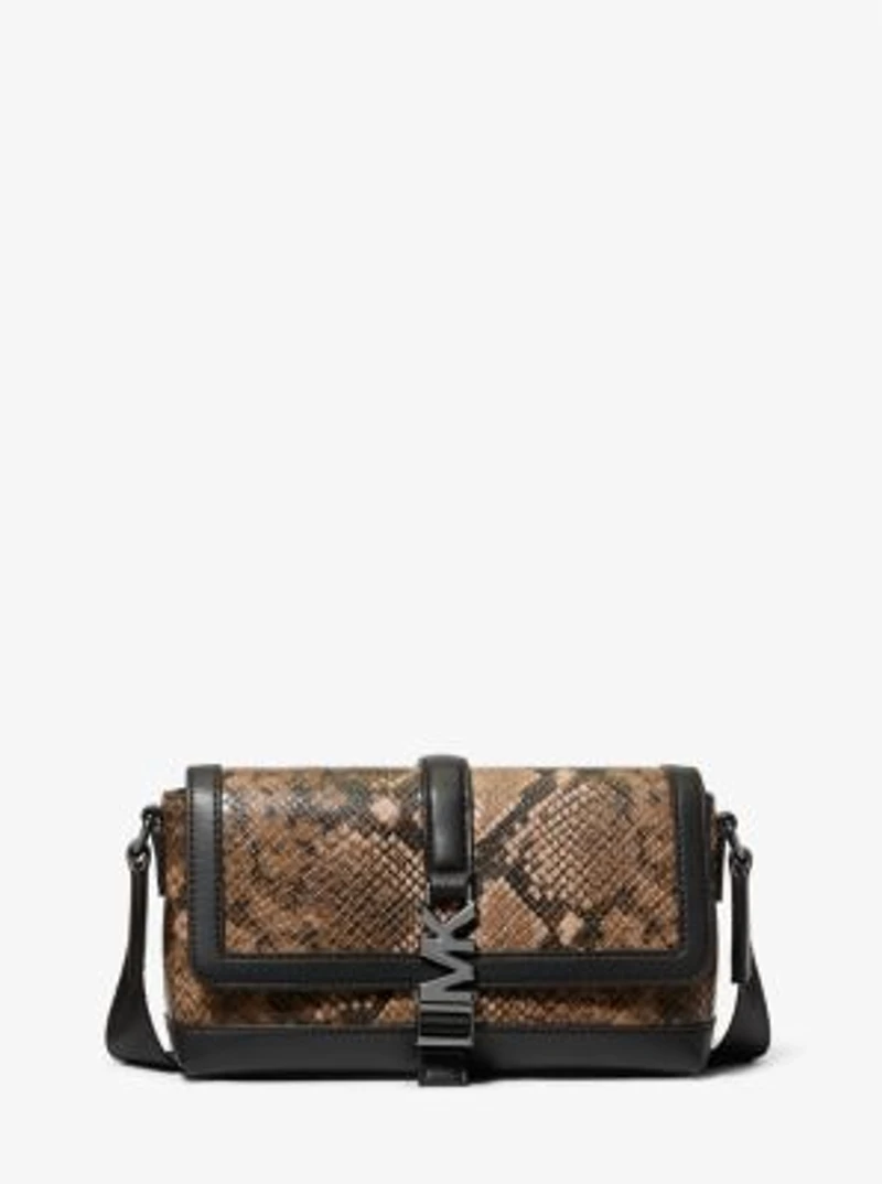 Cyrus Small Snake Embossed Crossbody Bag