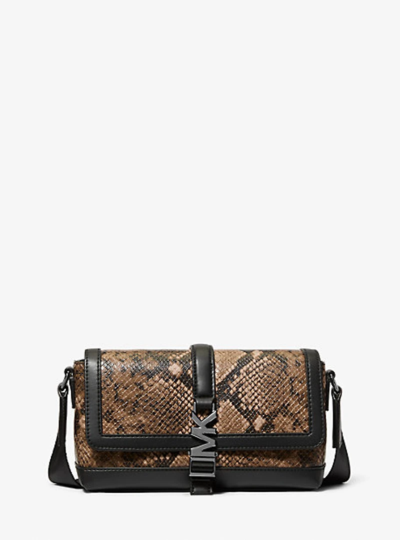 Cyrus Small Snake Embossed Crossbody Bag