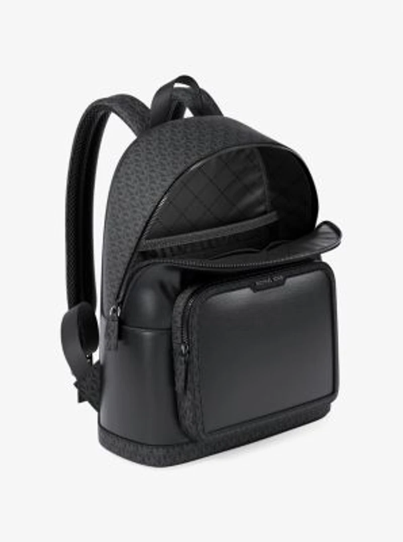 Cooper Medium Pebbled Leather and Signature Logo Commuter Backpack