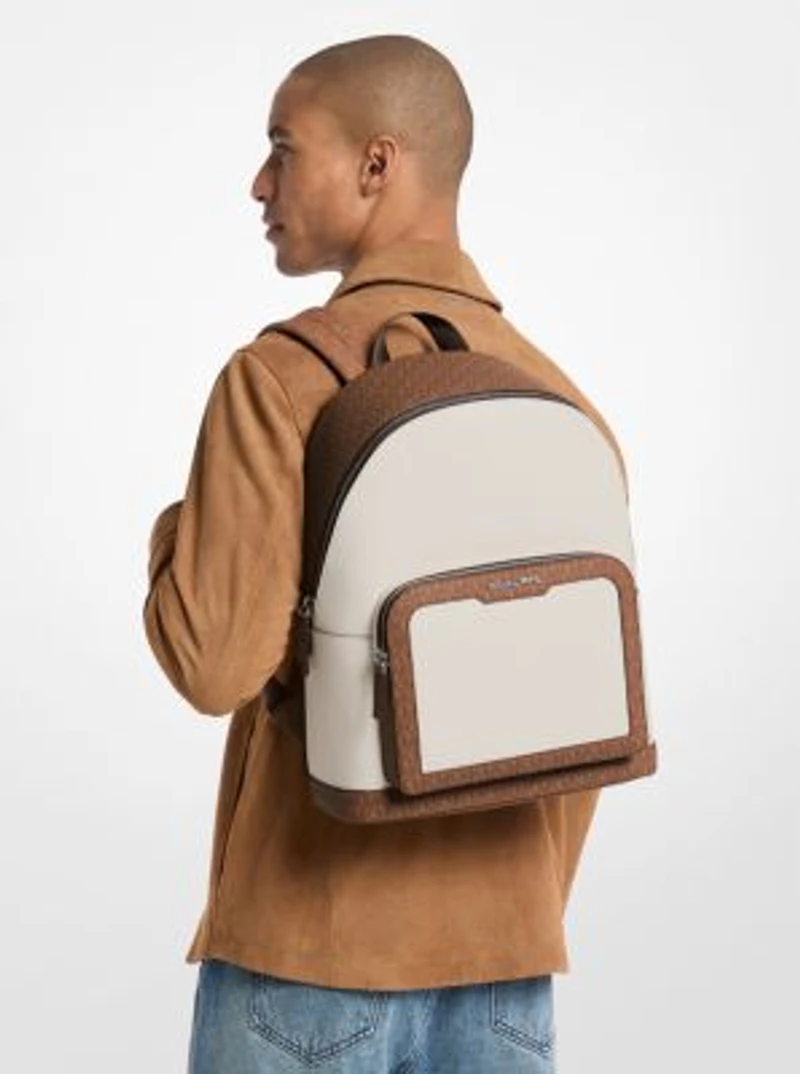 Cooper Medium Pebbled Leather and Signature Logo Commuter Backpack