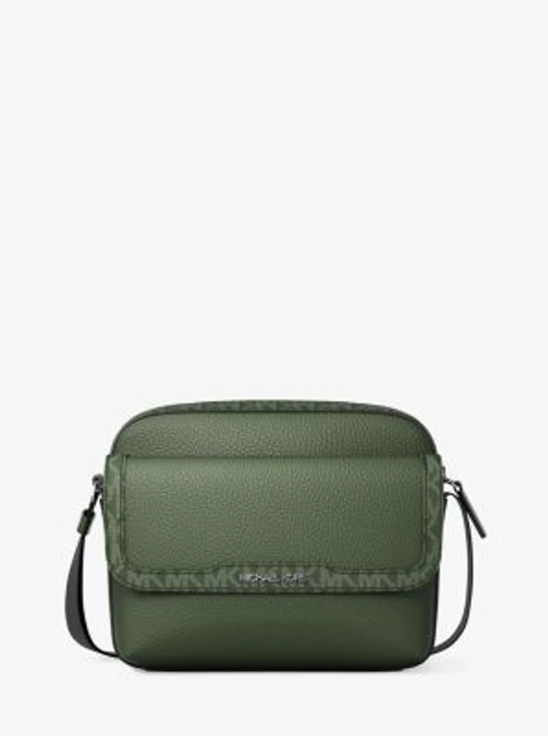 Cooper Medium Pebbled Leather and Signature Logo Camera Crossbody Bag