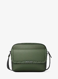 Cooper Medium Pebbled Leather and Signature Logo Camera Crossbody Bag