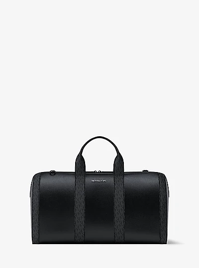 Cooper Pebbled Leather and Signature Logo Duffel Bag