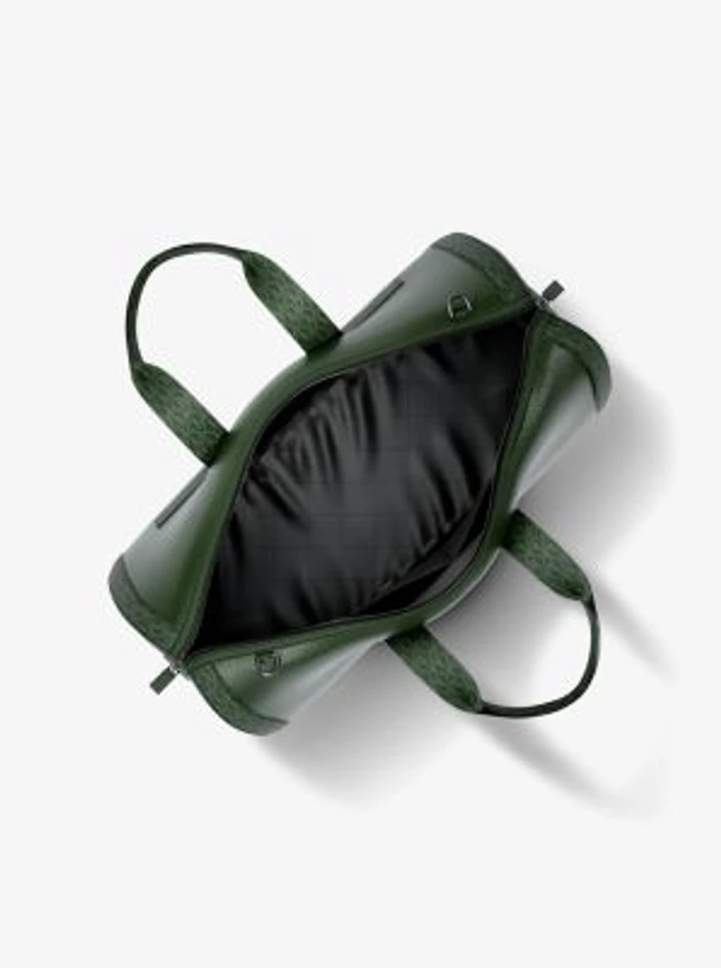 Cooper Pebbled Leather and Signature Logo Duffel Bag