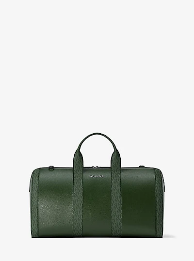 Cooper Pebbled Leather and Signature Logo Duffel Bag