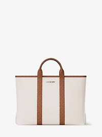 Cooper Medium Pebbled Leather and Signature Logo Tote Bag
