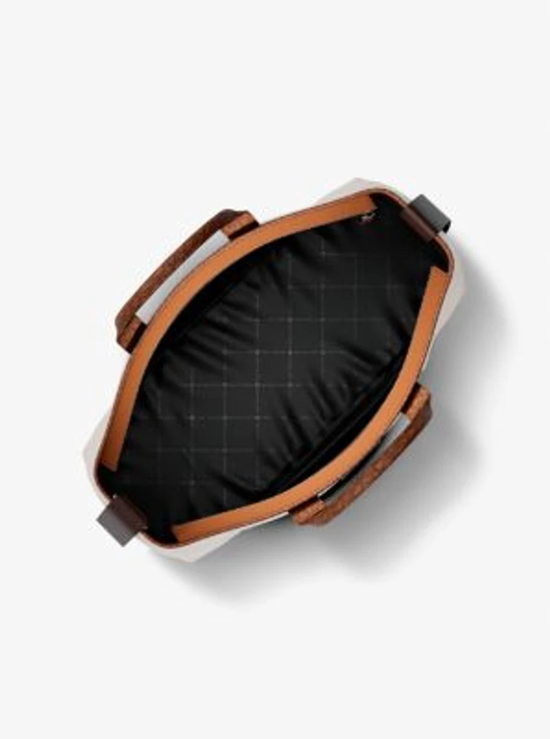 Cooper Medium Pebbled Leather and Signature Logo Tote Bag