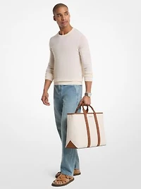 Cooper Medium Pebbled Leather and Signature Logo Tote Bag