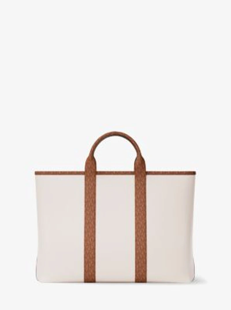 Cooper Medium Pebbled Leather and Signature Logo Tote Bag