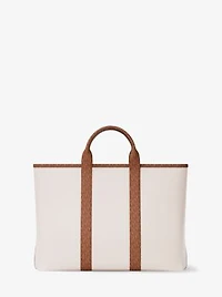 Cooper Medium Pebbled Leather and Signature Logo Tote Bag