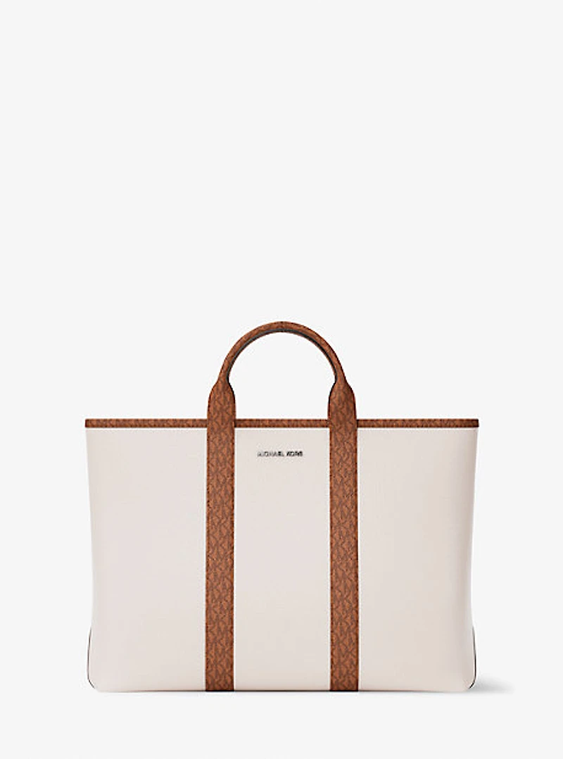 Cooper Medium Pebbled Leather and Signature Logo Tote Bag