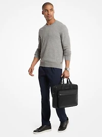 Pacey Medium Pebbled Leather Pocket Briefcase