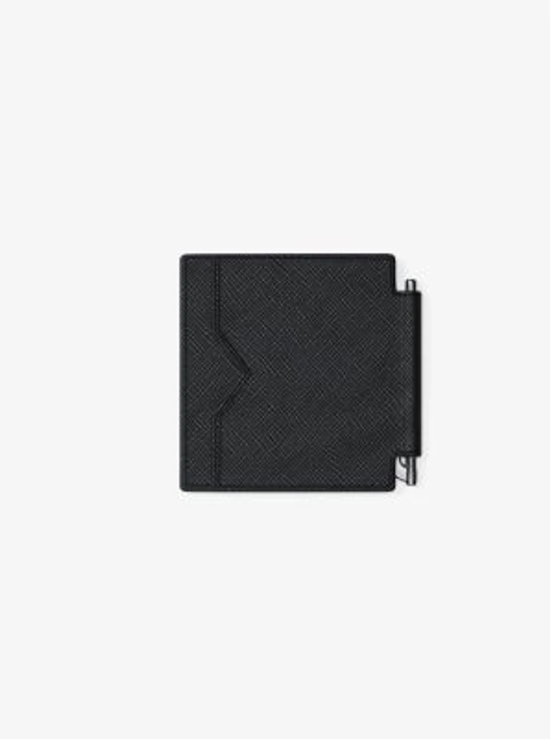 Edison Scratch-Resistant Leather Card Case with Money Clip