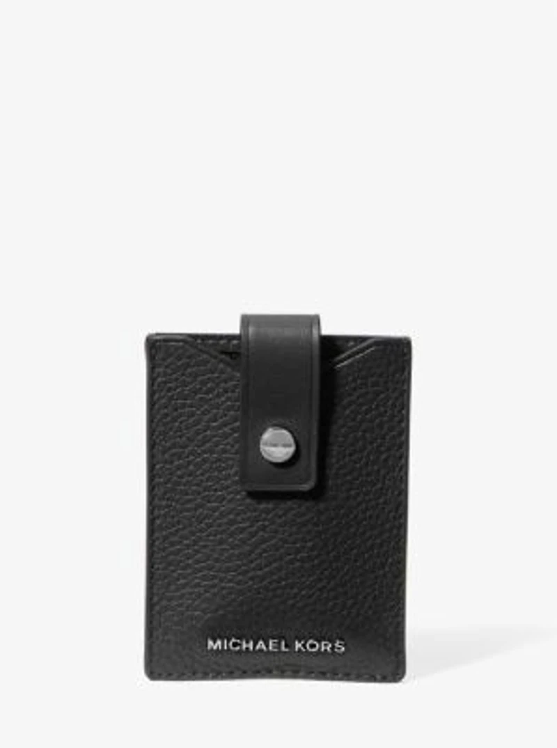 Hudson Pebbled Leather Snap Card Case