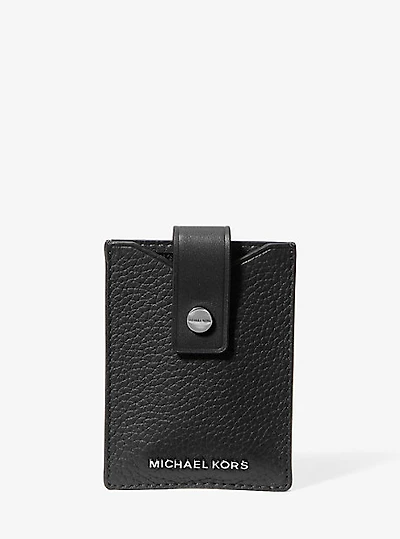 Hudson Pebbled Leather Snap Card Case