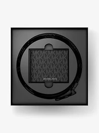 Signature Logo Wallet and Belt Gift Set