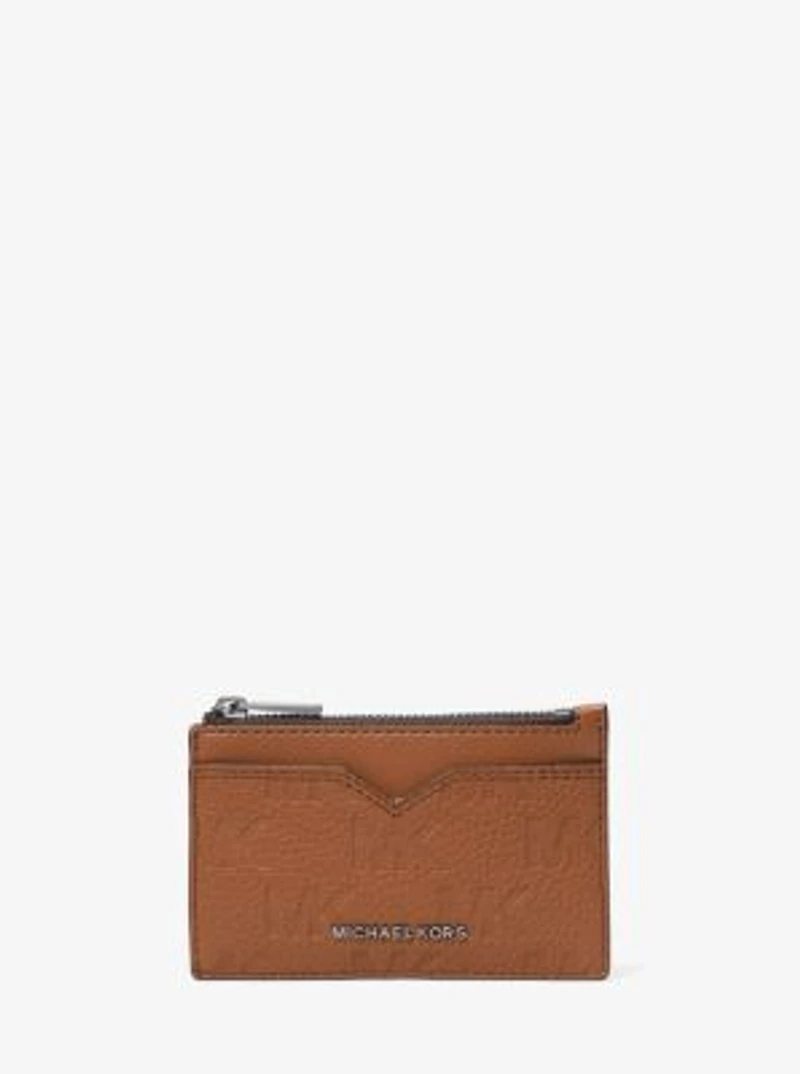 Hudson Logo Embossed Leather Card Case