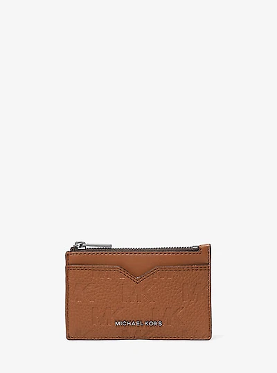 Hudson Logo Embossed Leather Card Case