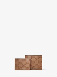 Hudson Logo Embossed Leather Billfold Wallet and Passcase