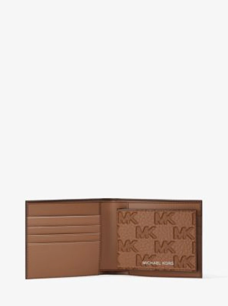 Hudson Logo Embossed Leather Billfold Wallet and Passcase