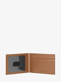 Hudson Logo Embossed Leather Billfold Wallet and Passcase