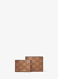 Hudson Logo Embossed Leather Billfold Wallet and Passcase