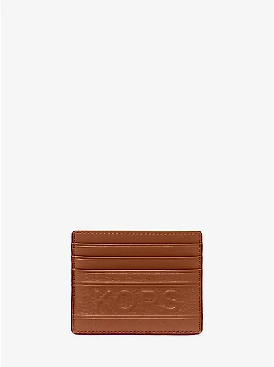 Hudson Embossed Pebbled Leather Tall Card Case