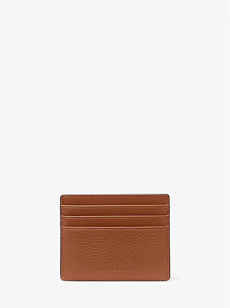 Hudson Embossed Pebbled Leather Tall Card Case