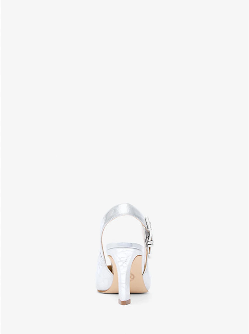 Darrington Metallic Crackled Leather Slingback Pump