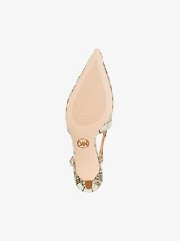 Alora Metallic Crocodile Embossed Leather Slingback Pump