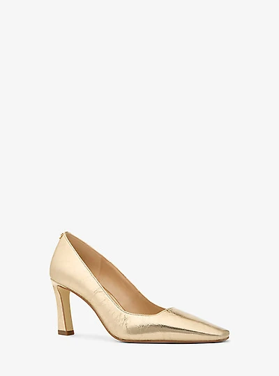Darrah Crackled Metallic Leather Pump