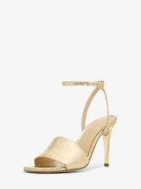 Elyse Crackled Metallic Leather Sandal