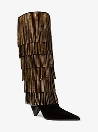 Jayla Embellished Suede Fringed Boot