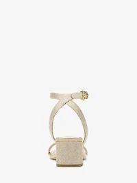 Merriam Glitter-Embellished Leather Sandal