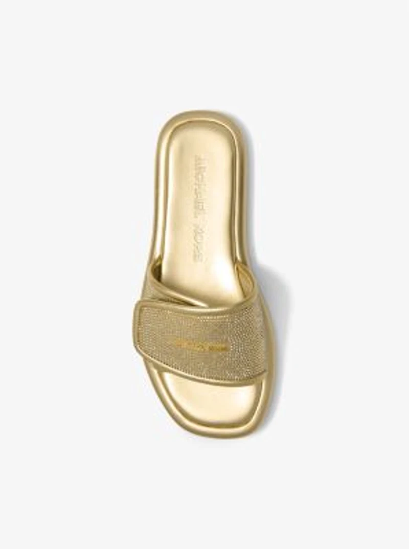 Suki Embellished Metallic Slide Sandal