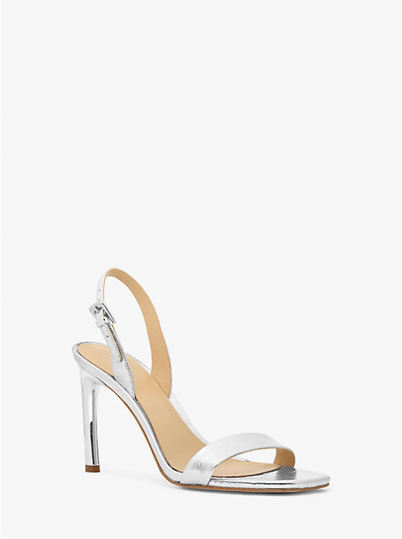 Kasia Crackled Metallic Leather Sandal