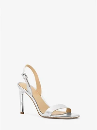 Kasia Crackled Metallic Leather Sandal