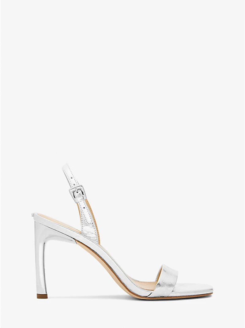 Kasia Crackled Metallic Leather Sandal