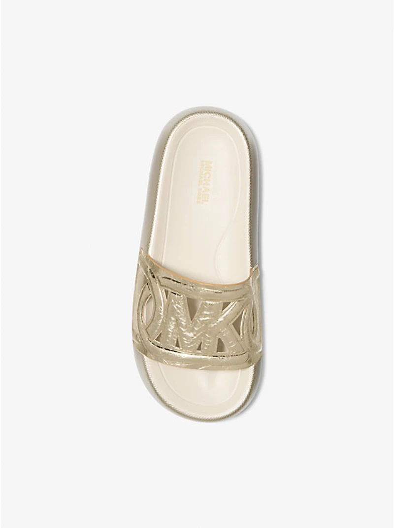 Splash Metallic Leather Slide Sandal