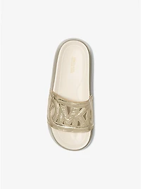 Splash Metallic Leather Slide Sandal