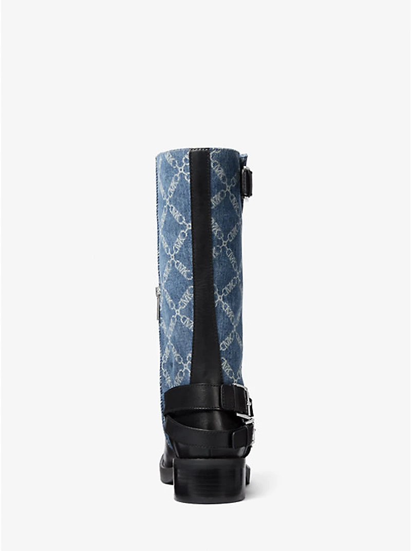 Crosby Empire Diamond Jacquard Denim Moto Boot