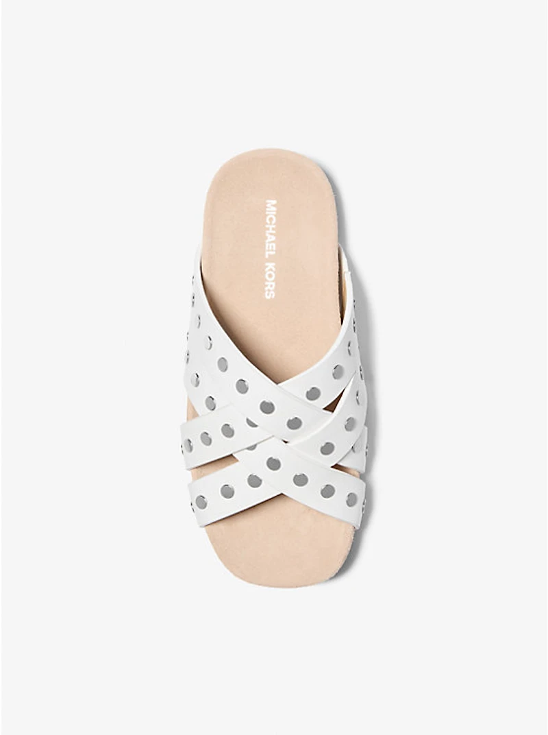 Irene Studded Leather Flat Sandal
