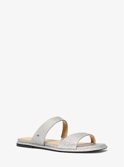 Jaida Glitter Embellished Leather Sandal