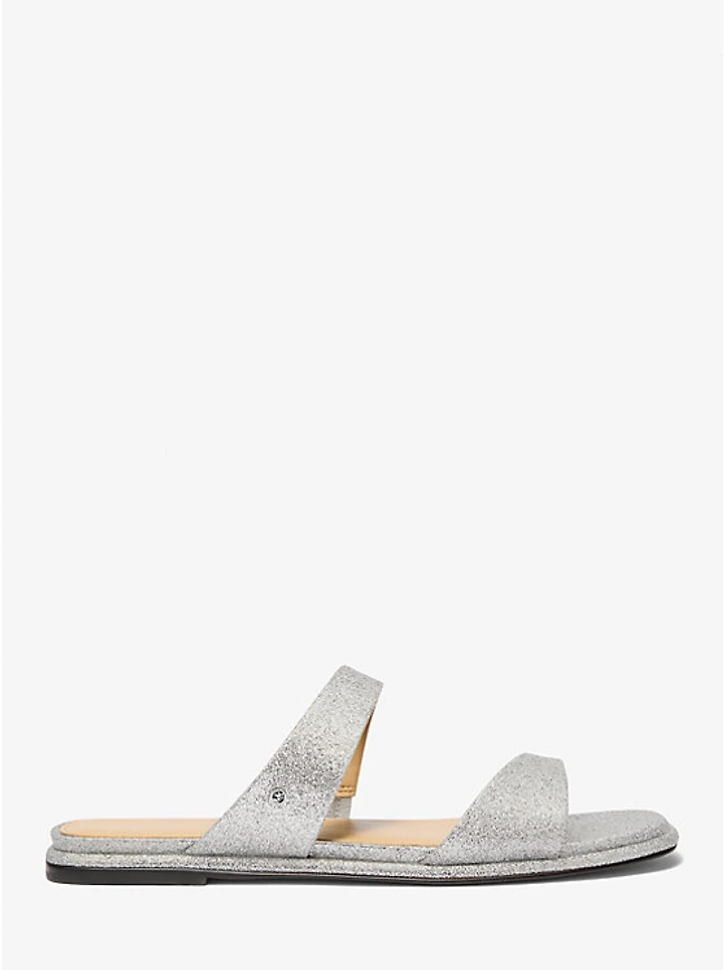 Jaida Glitter Embellished Leather Sandal