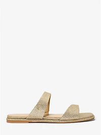 Jaida Glitter Embellished Leather Sandal