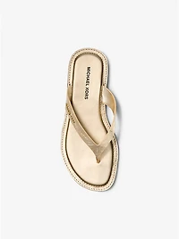 Koko Metallic Crackled Leather Flip Flop